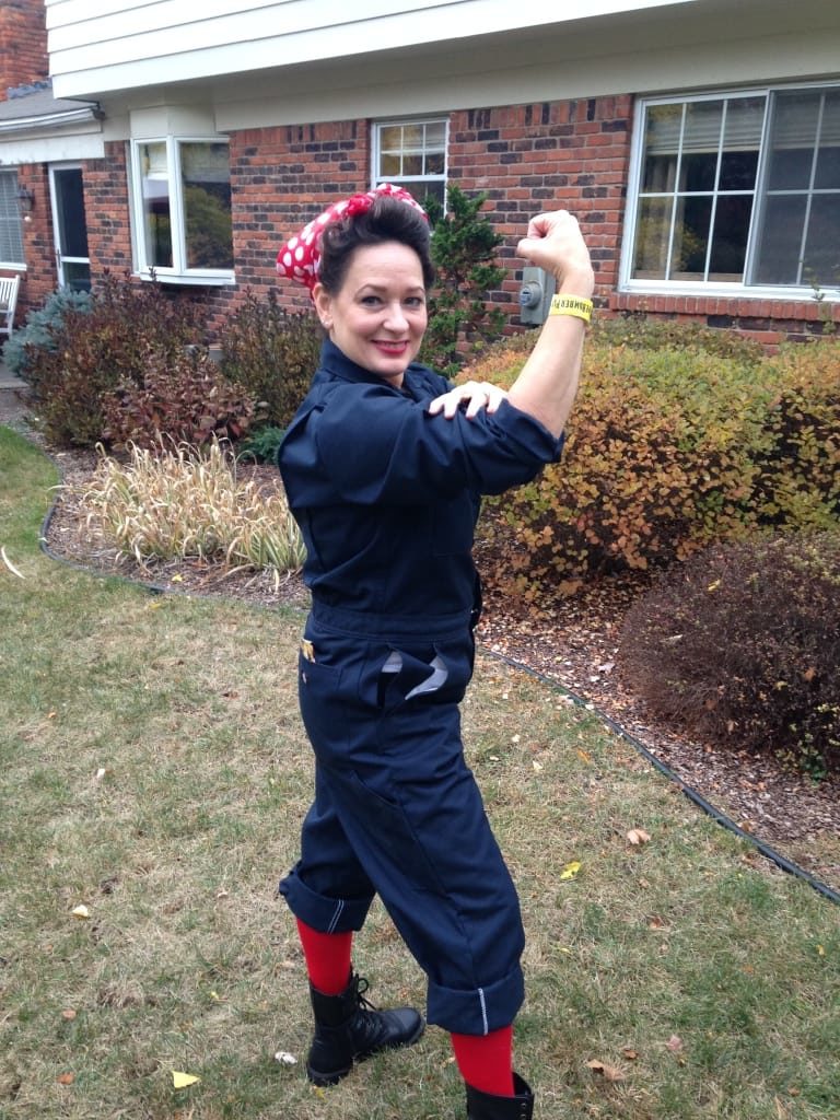 Photo of team member Cari Angell as Rosie the Riveter