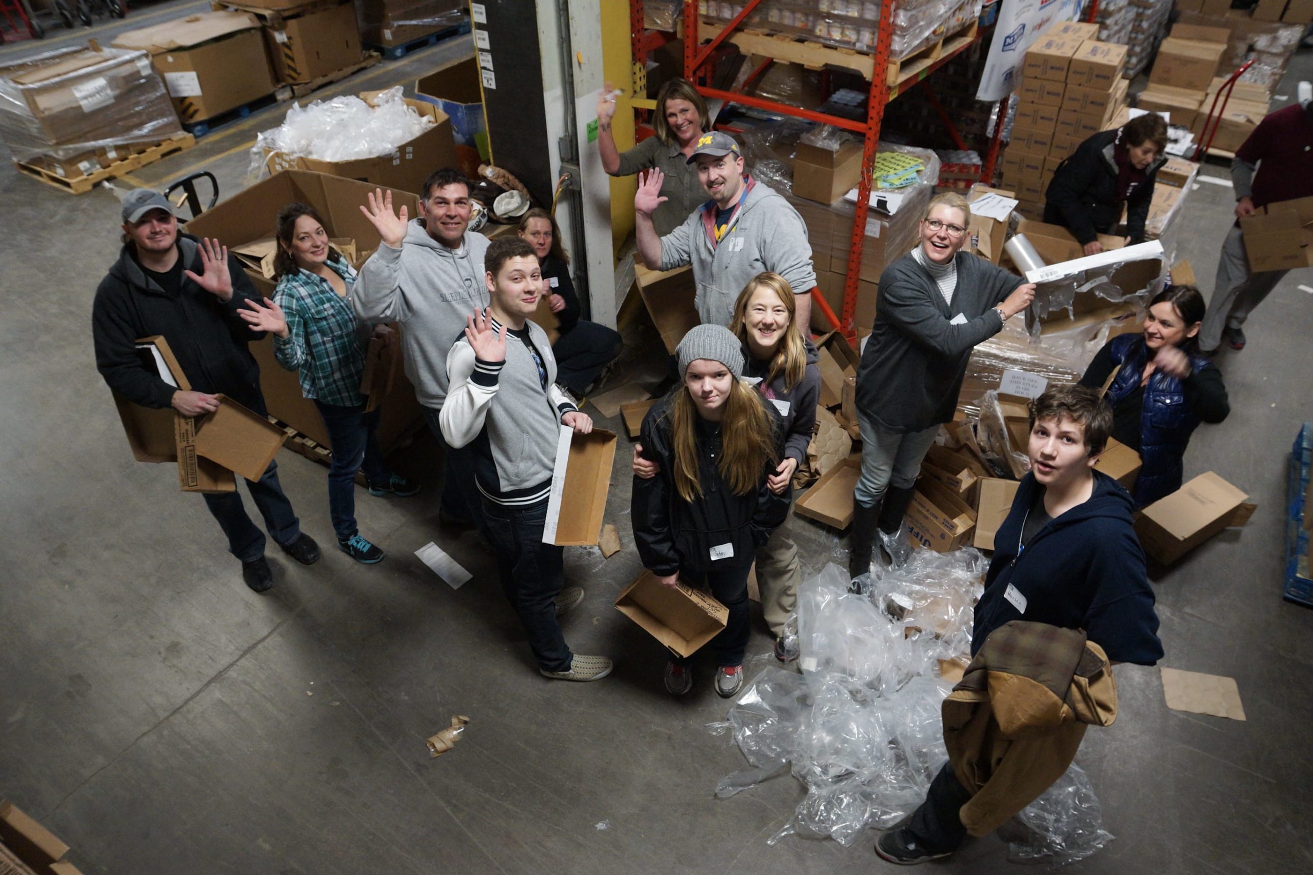 Photo of the legal team volunteering at Gleaner's