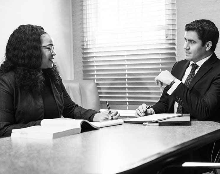 Photo of attorneys Khara Lynnae Moody and Matthew M. Morrow